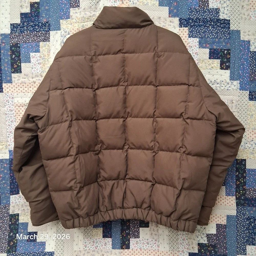 10X Quilted Down Puffer Jacket Mens Size XL Brown Outdoor Winter Coat